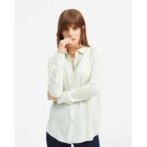 NWT Everlane Clean Silk Relaxed Button Up Shirt Womens Size 2 Mint Green